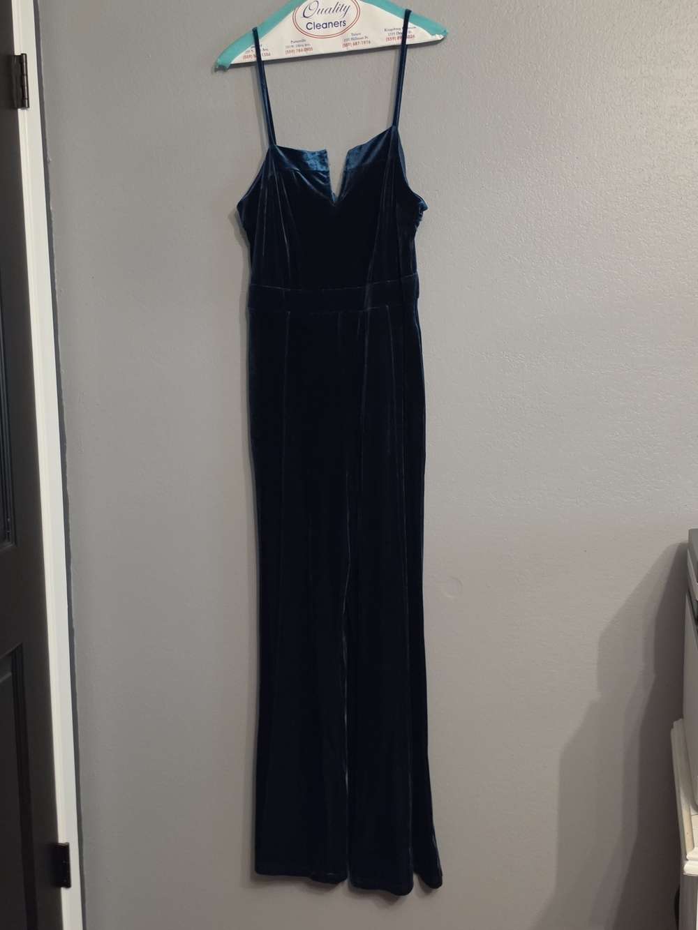 Teal Velvet  Jumpsuit.  Gives Green And Blue In Different Lighting